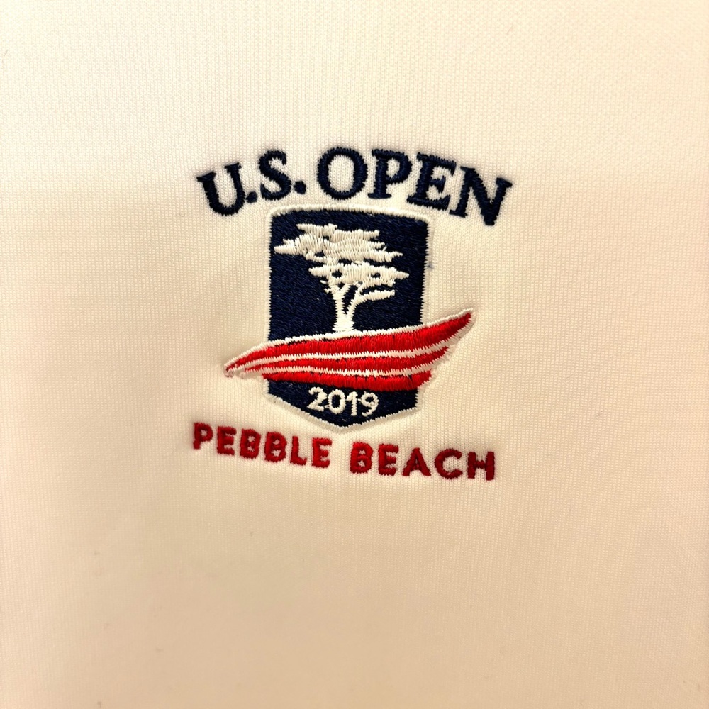Pebble Beach US Open Mens Crisp White Polo Size XL Golf Preppy Timeless Classic - Picture 3 of 13